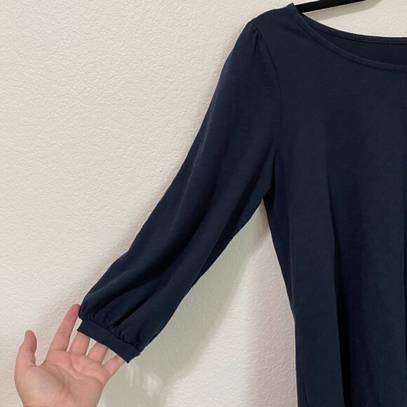 Soft Surroundings Parisian Poet Top Navy Blue Small 100% Cotton - Picture 3 of 7